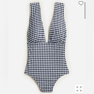 NWT J. Crew v-neck gingham bathing suit size 14